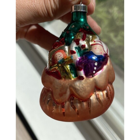 Vintage Christmas Trimmeries glass ornaments Handpainted Santa Toy Sack Present - Picture 5 of 11